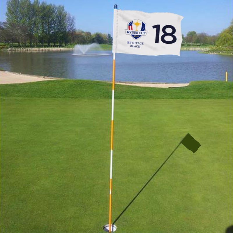 2BUT 2025 Bethpage Black Golf Pin Flag Practic Putting Green Golf Flag For Backyard Garden Double-Sewn 600D Nylon Miniature Pin Flag Regulation Tube Flag (20"x13"(18)) - Image 4